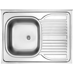 DEANTE ZM6 311P, fregadero de acero de 1-bowl con drenaje en el lado derecho, superposición