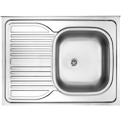 Deante ZM6 311L, lavello in acciaio da 1 bowl con scarico sul lato sinistro, sovrapposizione