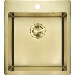 Deante Olfato Precious Spülbecken aus Stahl, 1 Becken ZPO_R10A 450 x 505 x 200 gebürstetes Gold