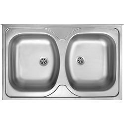 Deante ZM5 020N, 2-bowl steel sink, overlay, satin