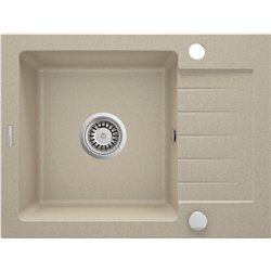 Deante ZQZ 711a, fregadero de granito de 1-bowl con drenaje, arena