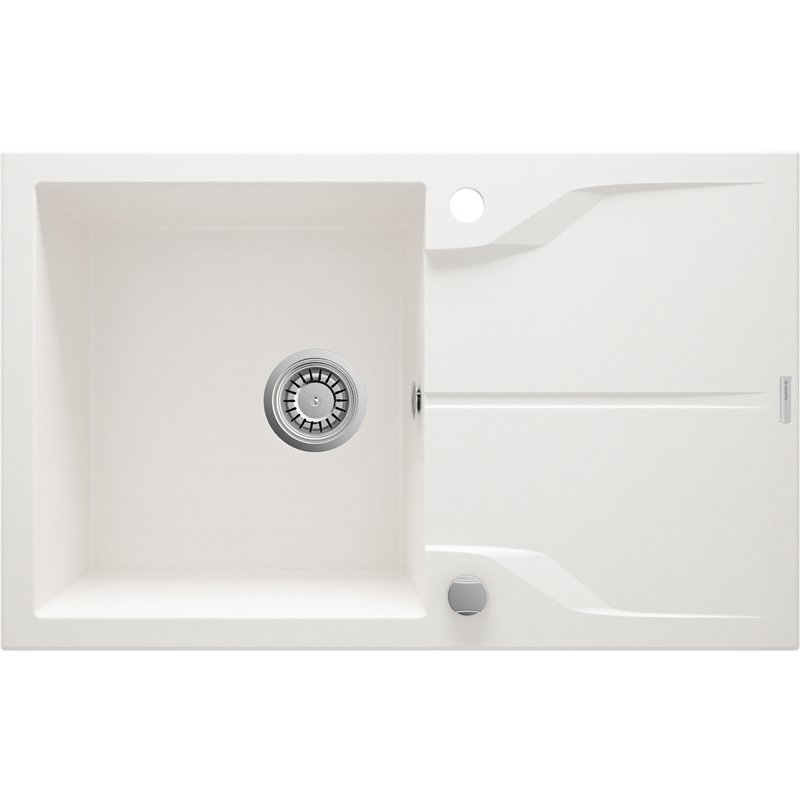 Deante ZQN A113, 1-bowl granite sink with drainage, alabaster