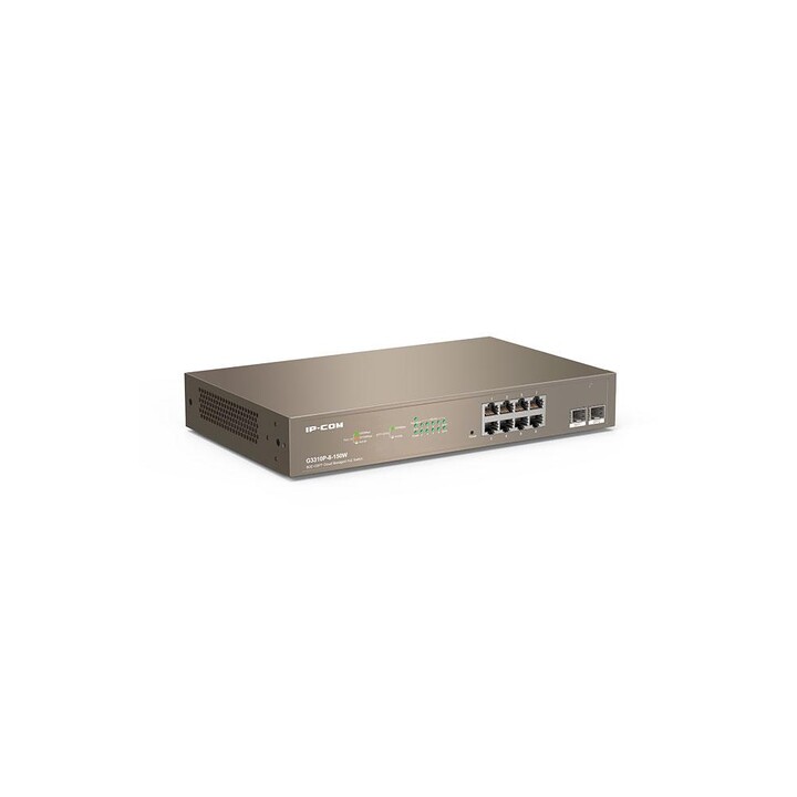 Commutateur 10p 10/100/1000 Gigabit IP-COM / Boîtier métallique / G3310P-8-150W