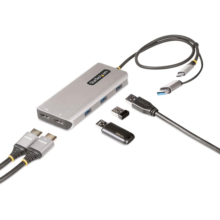 Adaptador multiporta USB-C com dongle USB-C para USB-A