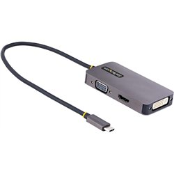 Adaptador de vídeo USB C, adaptador USB tipo C para HDMI VGA DVI, adaptador de exibição multiporta, compatível com Thunderbolt 3