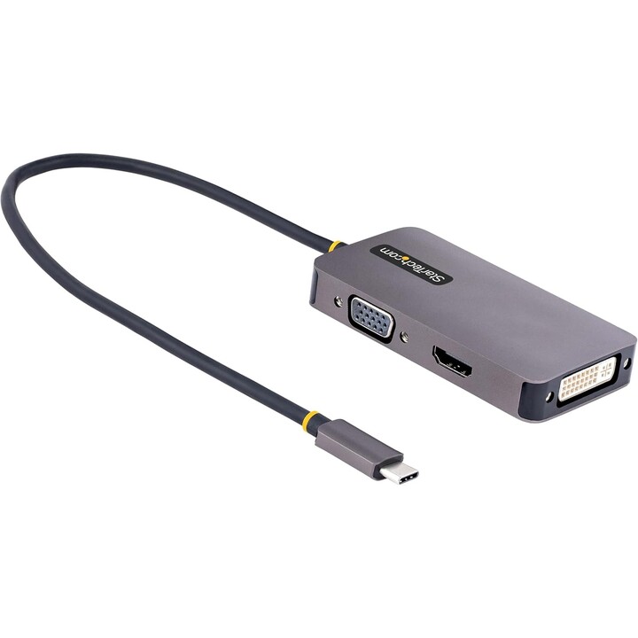 USB C Video Adapter, USB Type C to HDMI VGA DVI Adapter, Multiport Display Adapter, Compatible with Thunderbolt 3/4, Travel Adap