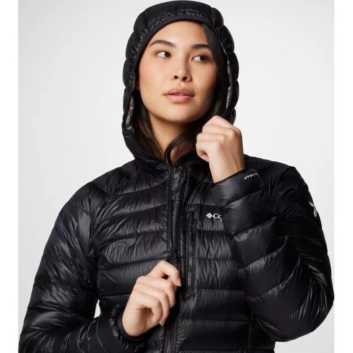 Casaco de Penas Feminino Columbia Arctic Crest Down Hooded Jacket - preto M