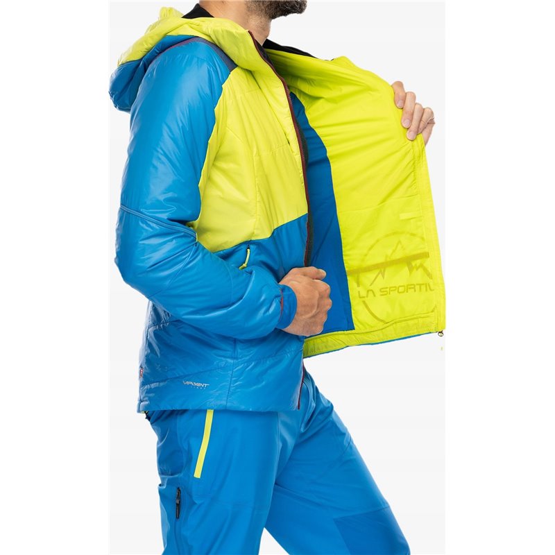 Chaqueta aislante con capucha La Sportiva Alpine Guide Primaloft - Lima/Azul Eléctrico S