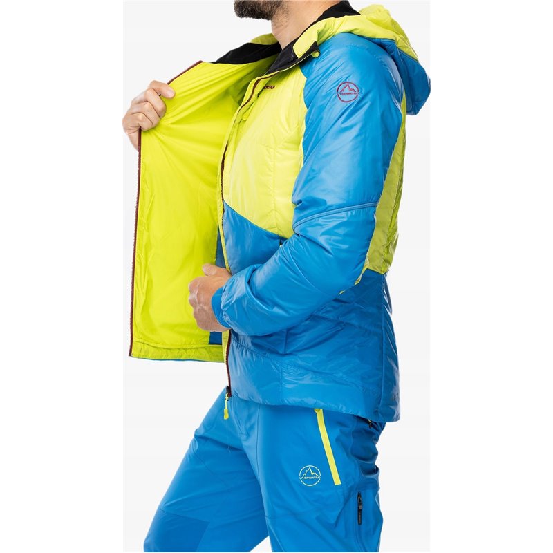 Chaqueta aislante con capucha La Sportiva Alpine Guide Primaloft - Lima/Azul Eléctrico S