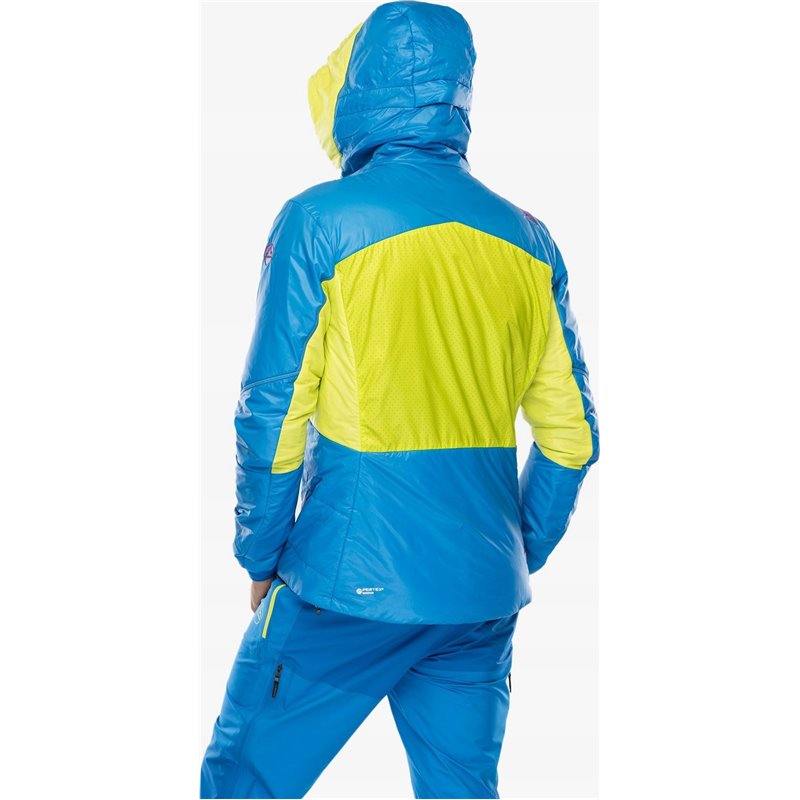 Chaqueta aislante con capucha La Sportiva Alpine Guide Primaloft - Lima/Azul Eléctrico XL