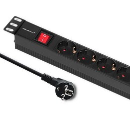 Qoltec 19" RACK PDU | 1U | 16A | 6xSCHUKO | 2m