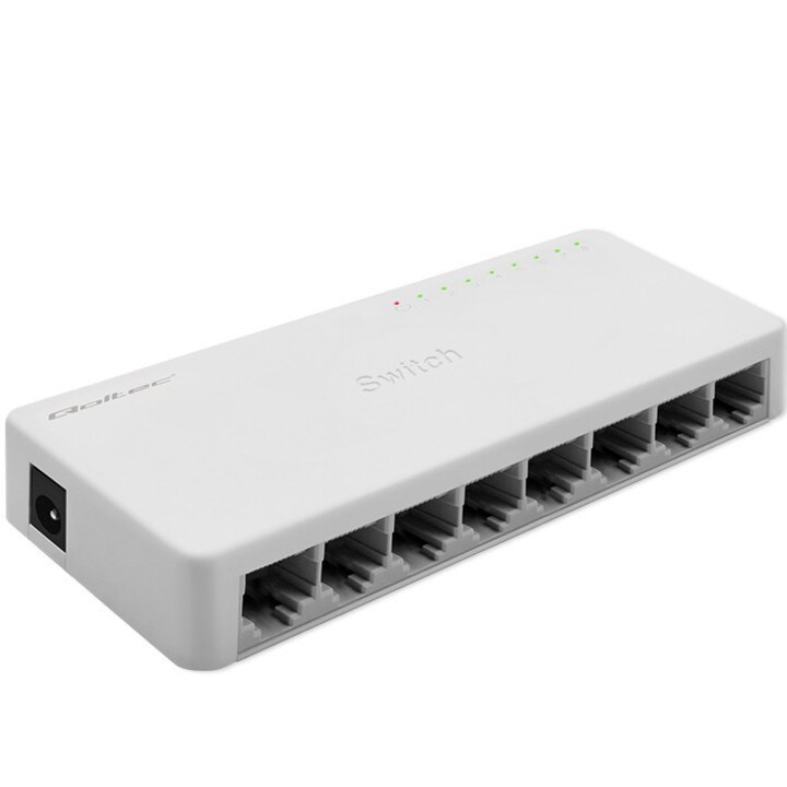 Qoltec 52248 Netzwerk-Switch Unmanaged Weiß