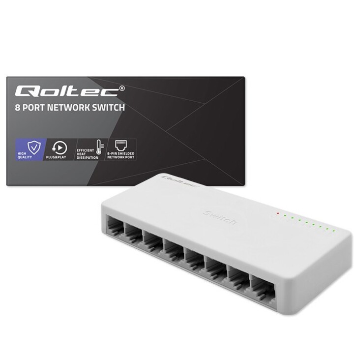 Switch não gerenciável Qoltec 52248 branco