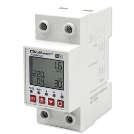 Qoltec 63A Din Rail Relay with Electricity Meter | Timer | Yours | Wi-Fi | LED