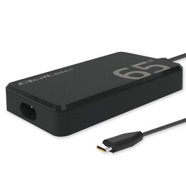 Qoltec 65W GaN Super Fast SLIM Wall Charger | XP | 5-20V | 3.25A | USB-C 3.1 | Laptop | MacBook | Smartphone | + cable