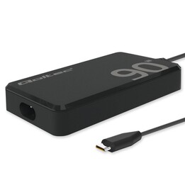 Qoltec 90W GaN Super Fast SLIM Wall Charger | XP | 5-20V | 4.5A | USB-C 3.1 | Laptop | MacBook | Smartphone | + cable