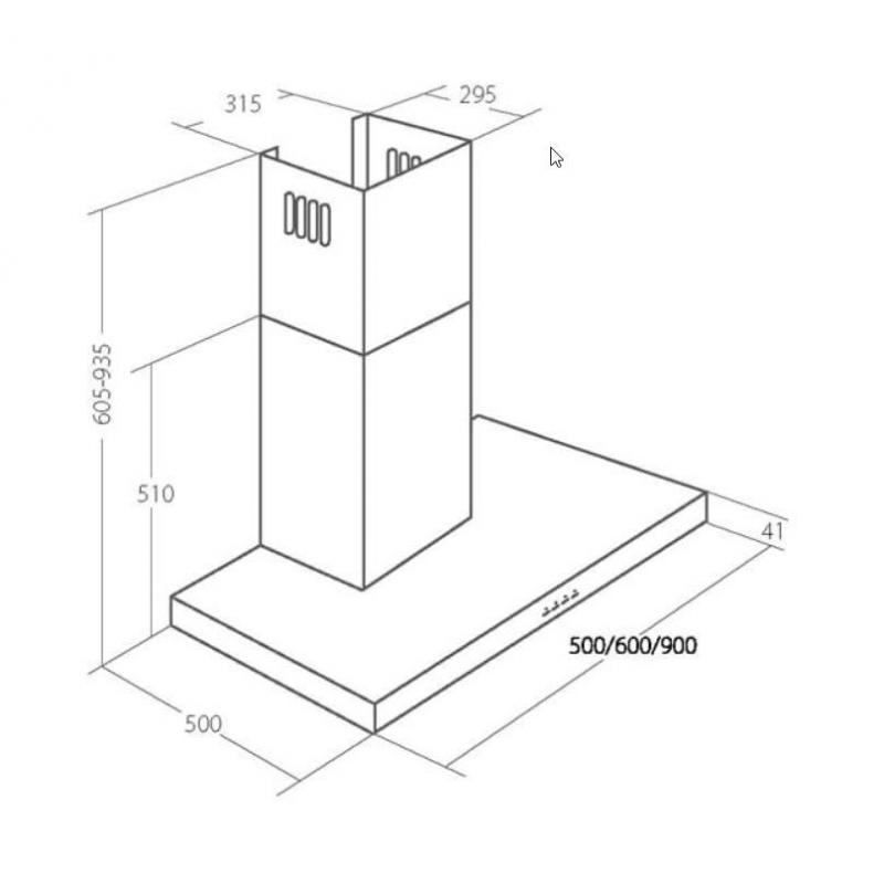 Campana de chimenea Akpo WK-4 Feniks Slim Glass 90