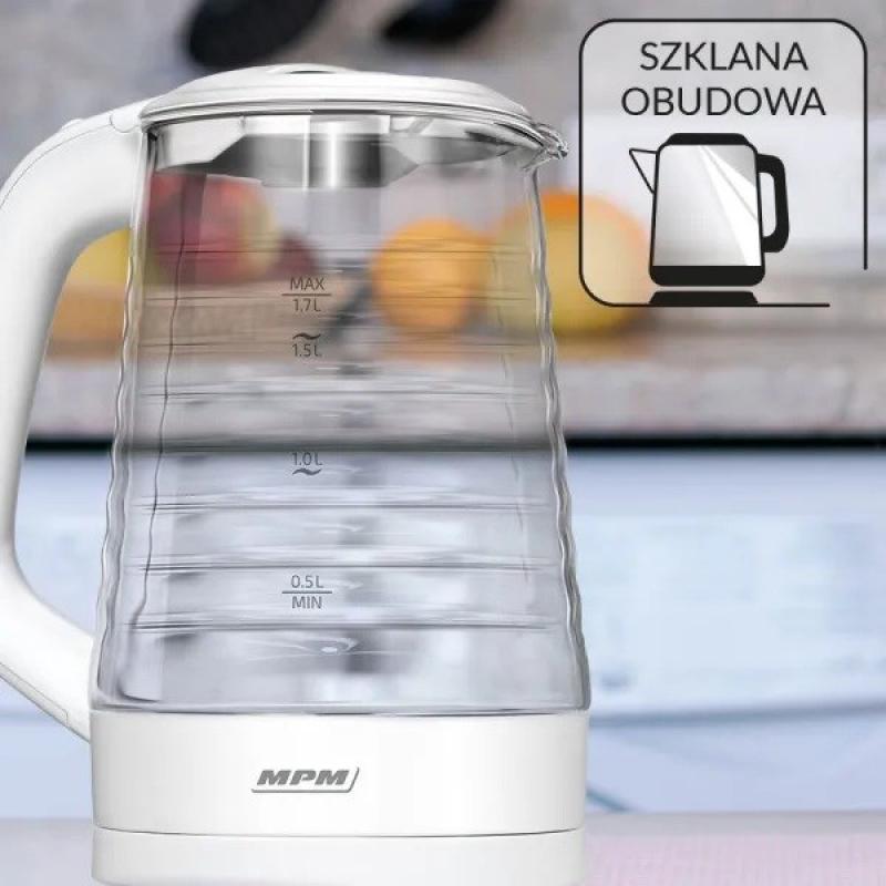 MPM MCZ-124 tetera eléctrica 1,7 L 2200 W Blanco