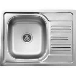 Deante Zex 011a, fregadero de acero de 1-bowl con drenaje, satén
