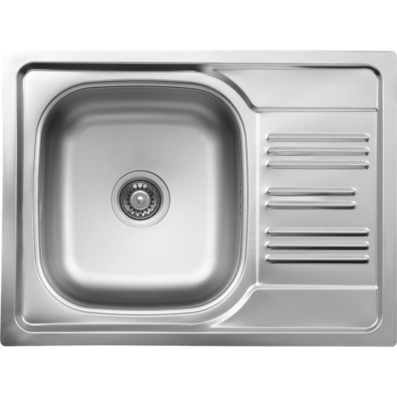 Deante Zex 011a, 1-Bowl-Stahlwaschbecken mit Entwässerung, Satin