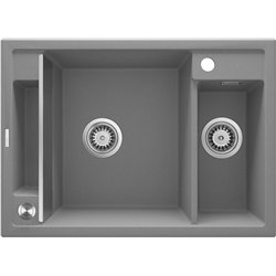DEANTE ZRM S503, fregadero de granito magnético de 1.5-bowl, gris metálico