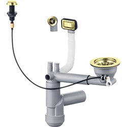 DeAnte Zxy Z911, siphon pour lavabo de granit 1 bowl, boutique d'espace, or