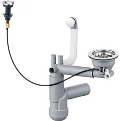 DeAnte ZXY_9915, siphon pour un lavabo de granit à 1 bowl, économise d'espace, acier