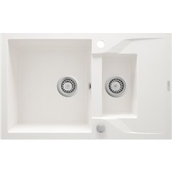 DeAnte ZQN_A513, lavabo de granit 1,5-bowl avec drainage, albâtre