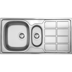 Deante Zeo_351a, 1,5-Bowl-Stahlwaschbecken mit Entwässerung
