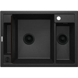 DEANTE ZRM G503, fregadero de granito magnético de 1.5-bowl, grafito metálico