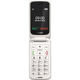 Téléphone Gigaset GL595 blanc pour seniors, écran de 7,11 cm (2,8"), poids de 114 g