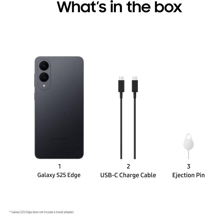 Samsung Galaxy S25 Edge, 12 GB 256 GB, smartphone AI, fotocamera da 200 MP, titanio nero