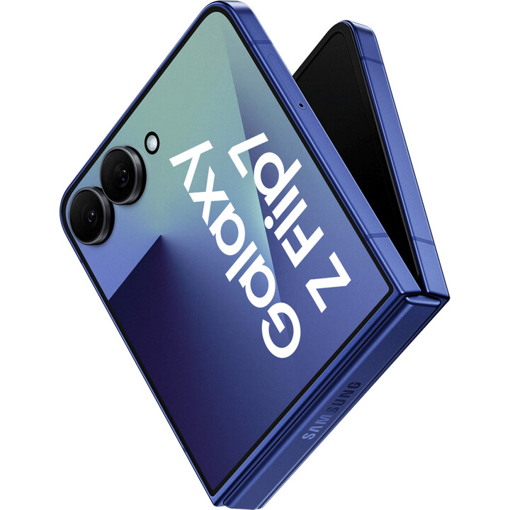 Samsung Galaxy Z Flip7 5G, 12GB 256GB, AI Phone, Large Cover Screen, 50MP Camera, 4300mAh, Blue Shadow
