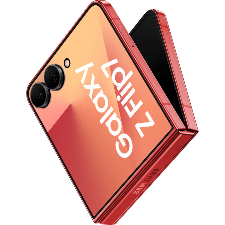Samsung Galaxy Z Flip7 5G, 12GB 256GB, AI Phone, Large Cover Screen, 50MP Camera, 4300mAh, Coral Red