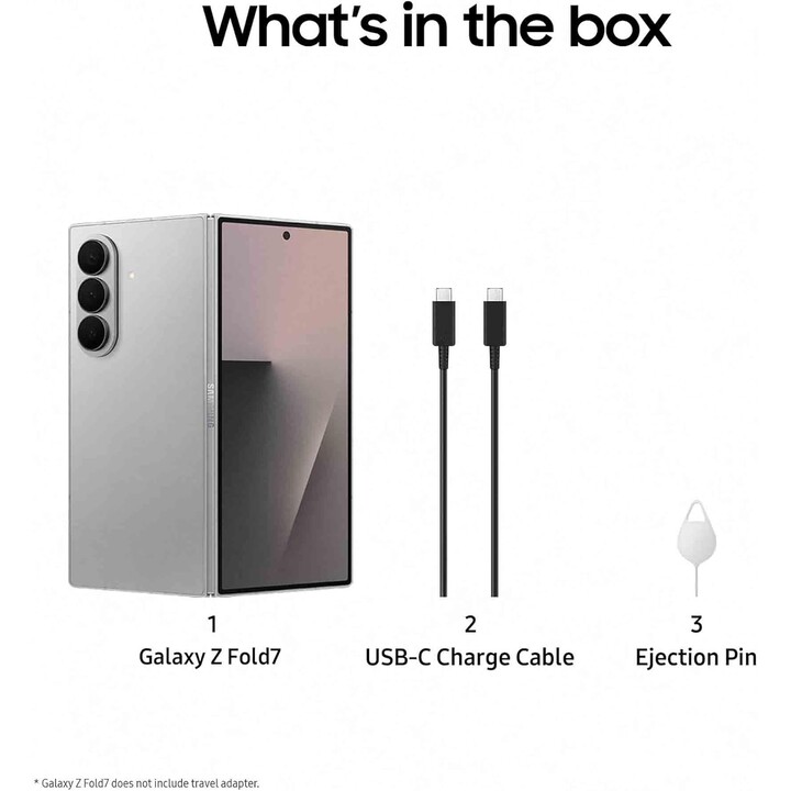 Samsung Galaxy Z Fold7 5G, 12GB 512GB, AI Phone, Large Screen, 200MP Camera, 4400mAh, Silver Shadow