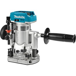Makita DRT50ZJX2, 18V LXT Brushless Router, Kit di accessori multifunzione, verde acqua