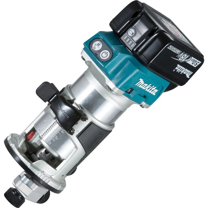 Makita DRT50ZJX2, Défonceuse sans balais 18V LXT, Kit d'accessoires multifonctions, Sarcelle