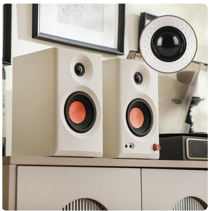 Edifier MP230, alto-falante Bluetooth retro portátil, sem fio, Bluetooth, Reprodução de Cartão Micro SD Aux, Branco