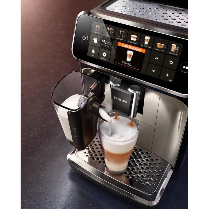 Macchina per caffè espresso automatica Philips Serie 5400 LatteGo Milk Solution EP5447/90, 12 bevande