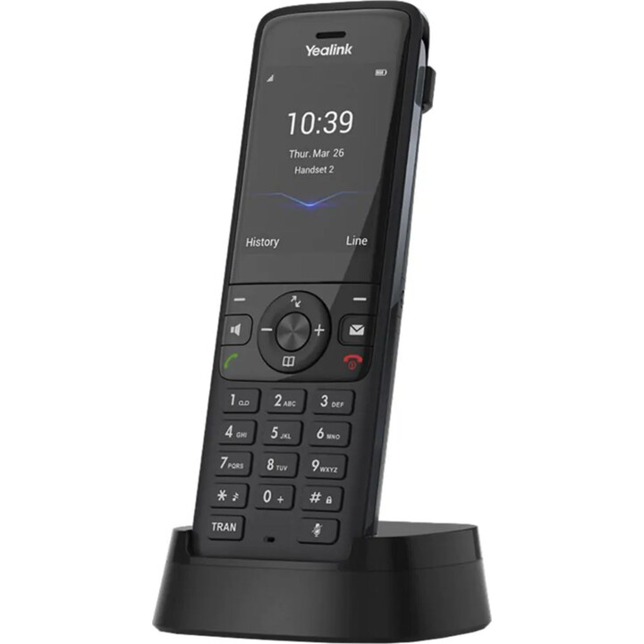 Yealink W78H, Handset Cordless DECT, 100 Telefon -Book/Directory Memory, porta auricolare, grigio