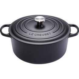 Le Creuset Signature 21177260000430 Pentola in ghisa rotonda da 26 cm, nero opaco