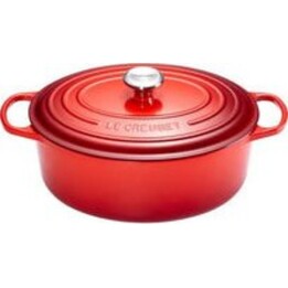 Caçarola oval de ferro fundido esmaltado Le Creuset Signature, vermelho cereja, 31 cm