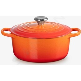 Le Creuset Signature Cast Iron Round Dutch Oven, 24 cm, Volcanic Orange