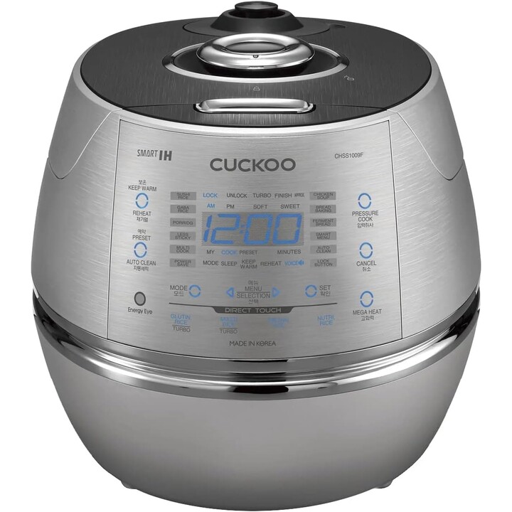 CUCKOO CRP-CHSS1009FN panela de arroz IH de pressão 10 xícaras prateada