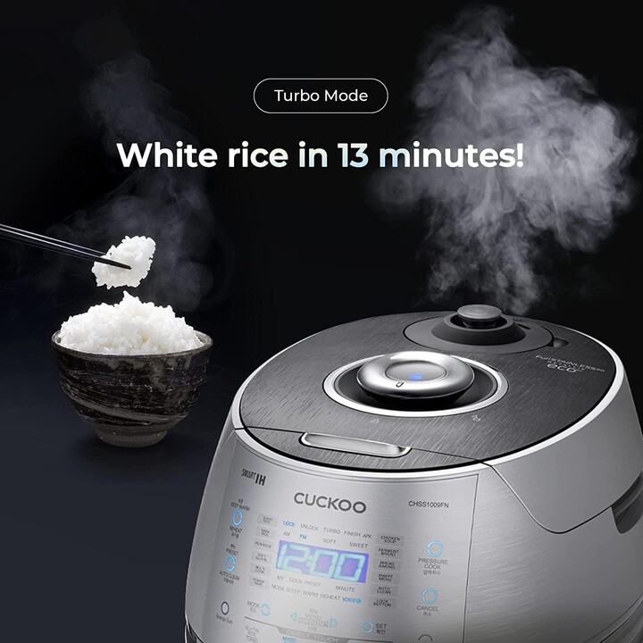 CUCKOO CRP-CHSS1009FN panela de arroz IH de pressão 10 xícaras prateada