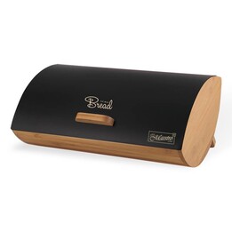Maestro MR-1775-BLACK panera Otro Negro, Madera Bamboo, Metal