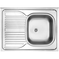 Steel sink 1-bowl with left drainer inset