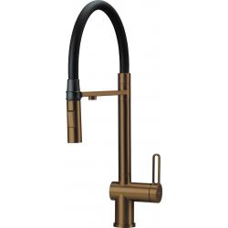 Kitchen mixer with water filter connection with flexible spout