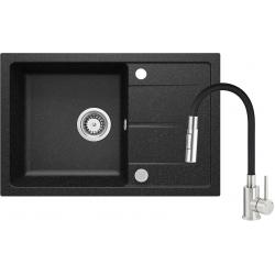Granite sink with a bent spout faucet
