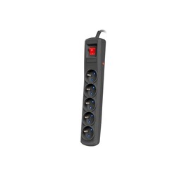 Armac R5 | Power strip | surge protector, 5 outlets, 3m cable, black